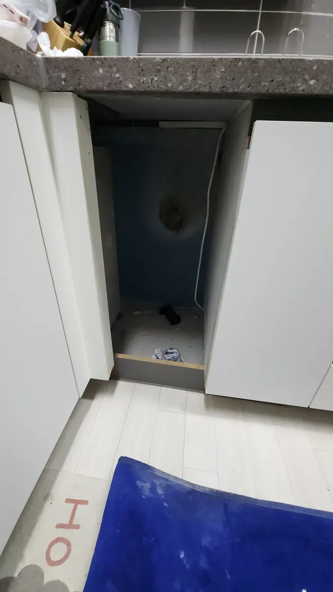 하부장 교체 — 음식물처리기를 뺀 빈자리