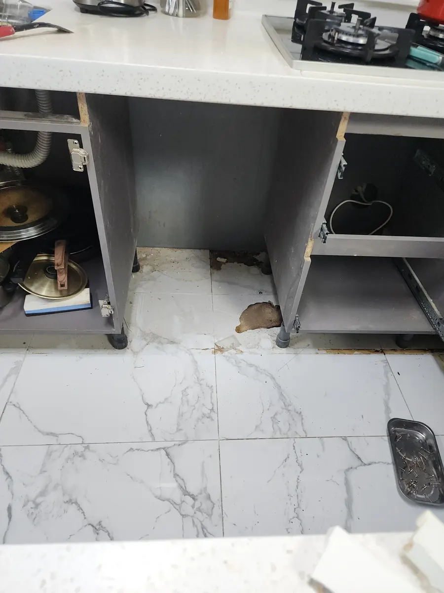 싱크대 하부장 부분교체 — 속장을 뺀 자리